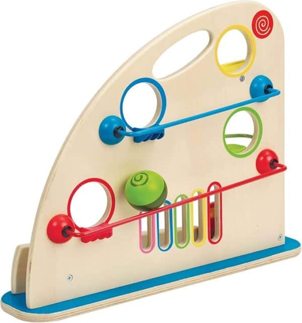 Colorful wooden ball track toy for children