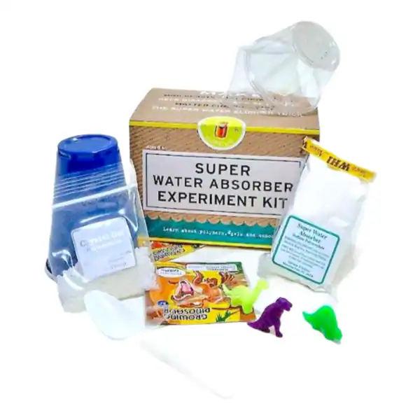 Super Water Absorber Experiment Kit with materials.
