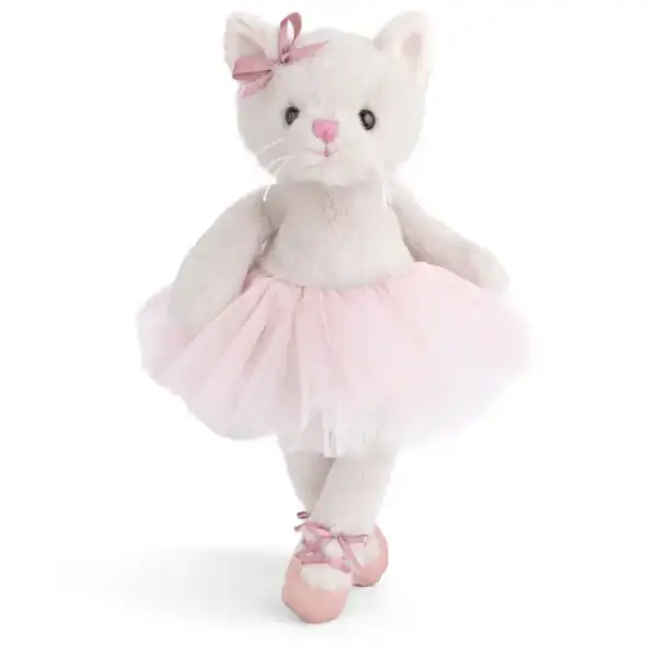 Plush cat toy dressed as ballerina.