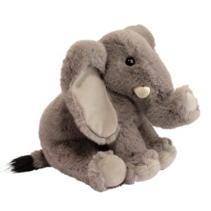 Gray plush elephant toy with floppy ears.