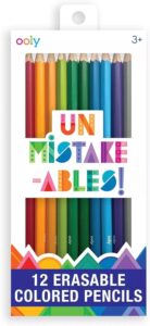 Pack of 12 erasable colored pencils.