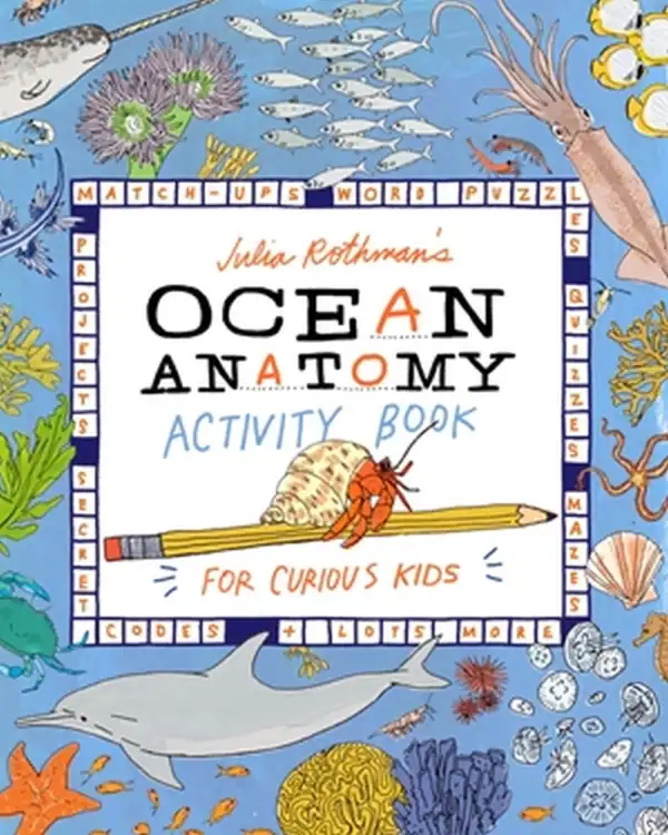 Ocean-themed activity book cover for kids.