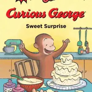 Curious George baking in the kitchen comic book cover.