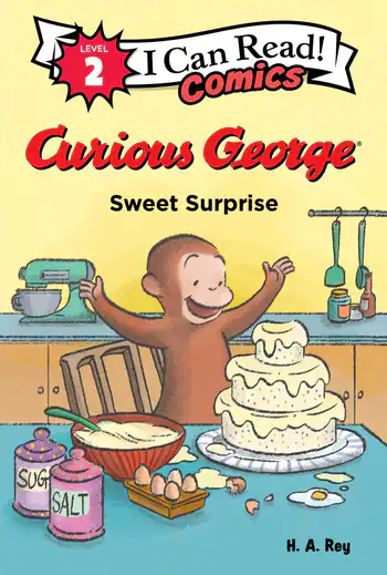 Curious George baking in the kitchen comic book cover.