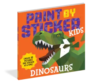 Paint by Sticker Kids book with dinosaur cover.