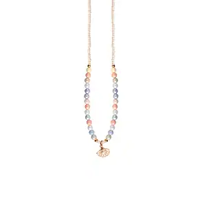 Colorful beaded necklace with shell pendant