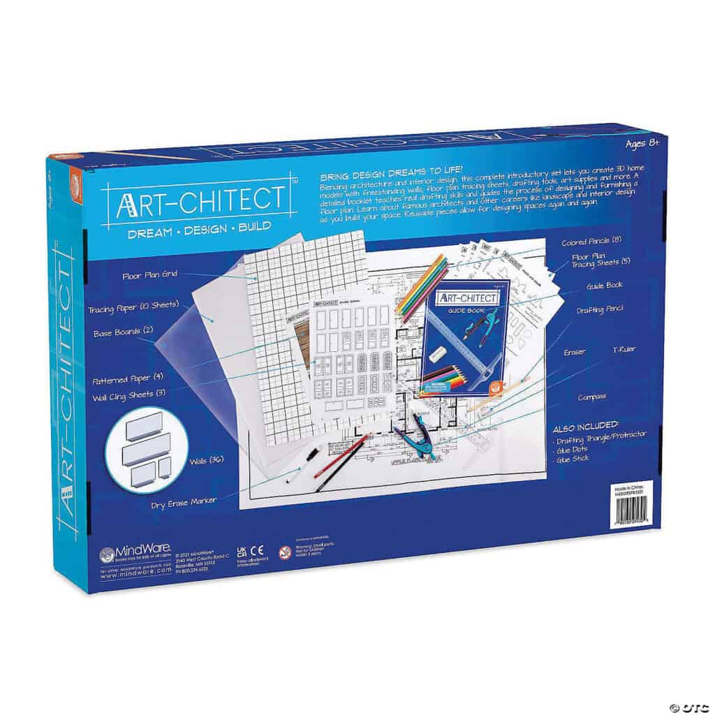Art-Chitect drawing set packaging with design tools.