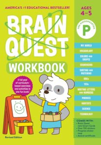 Brain Quest Workbook for ages 4-5, educational activities.