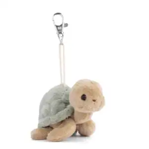 Plush turtle keychain with metal clip