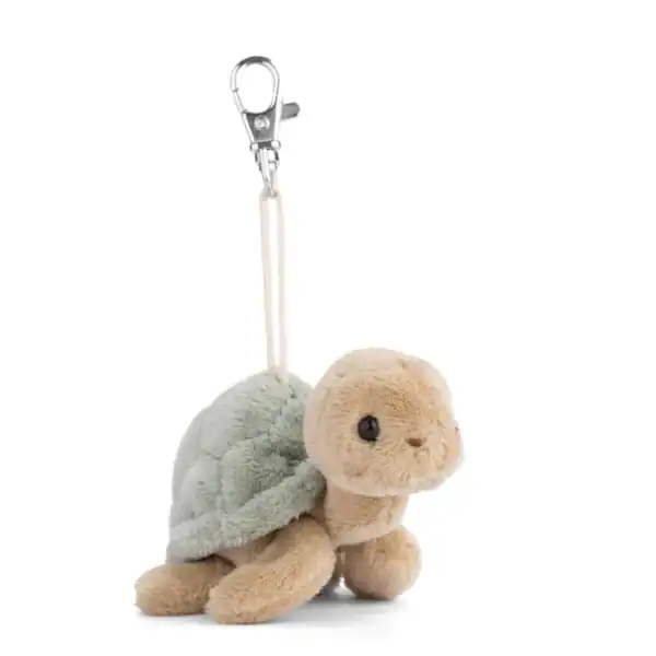 Plush turtle keychain with metal clip