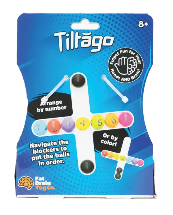 Tiltago puzzle packaging, arrange by number or color.