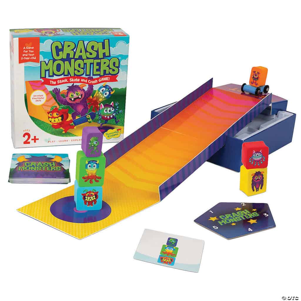 Crash Monsters toy game with ramp and blocks.