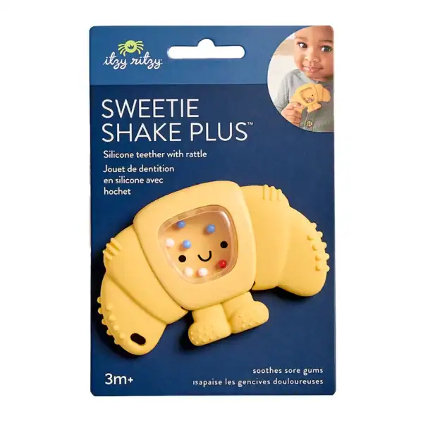 Sweetie Shake Plus silicone teether with rattle.