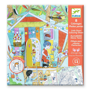 Children's coloring book with colorful illustrations.