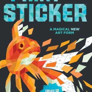 Paint by sticker book cover with geometric fish.
