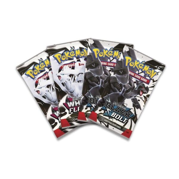 Pokemon trading card packs, White Flash and Black Bolt.