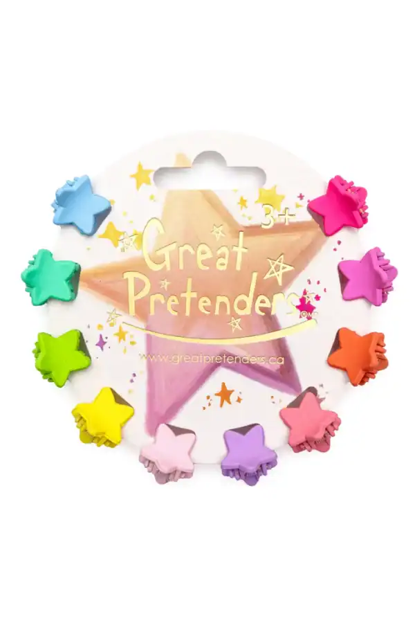 Colorful star hair clips for children.