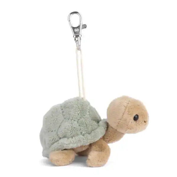 Plush turtle keychain with clip