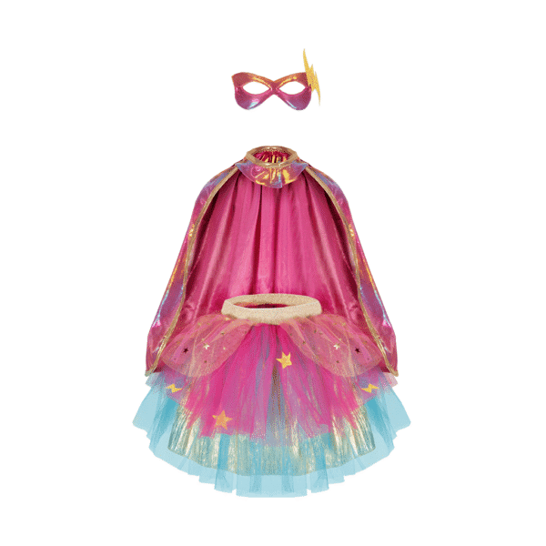 Kids' superhero costume with mask and cape