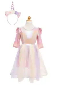 Pastel unicorn dress with matching headband.