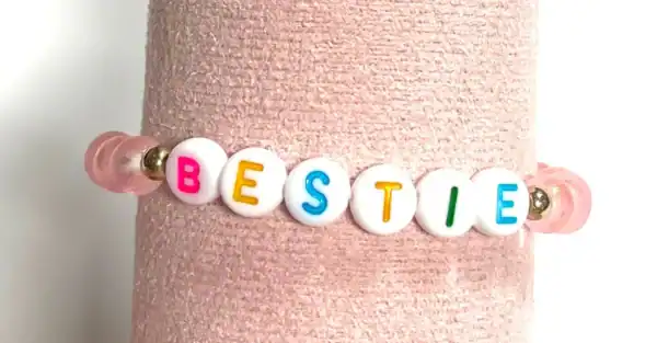 Colorful beaded bracelet with 'Bestie' letters