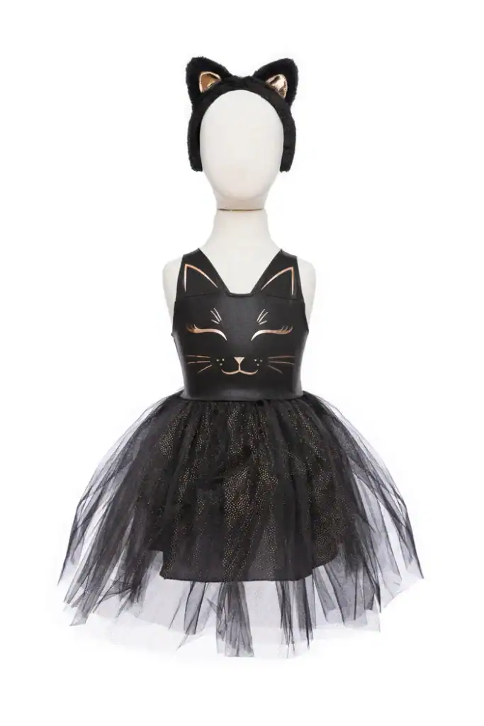 Child's black cat dress with ear headband