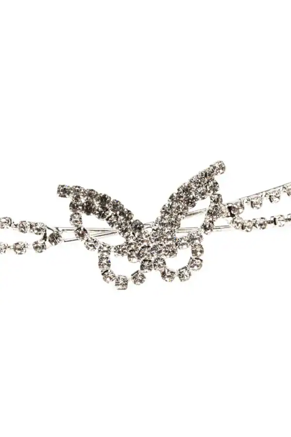 Crystal butterfly necklace with sparkling chains