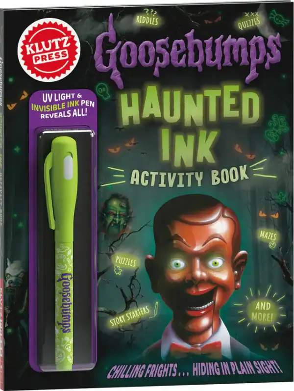 Goosebumps Haunted Ink Activity Book with UV pen.