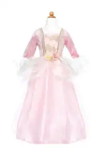 Elegant pink princess dress with floral details