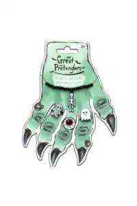 Glow in the dark phosphorescent jewelry set on card.