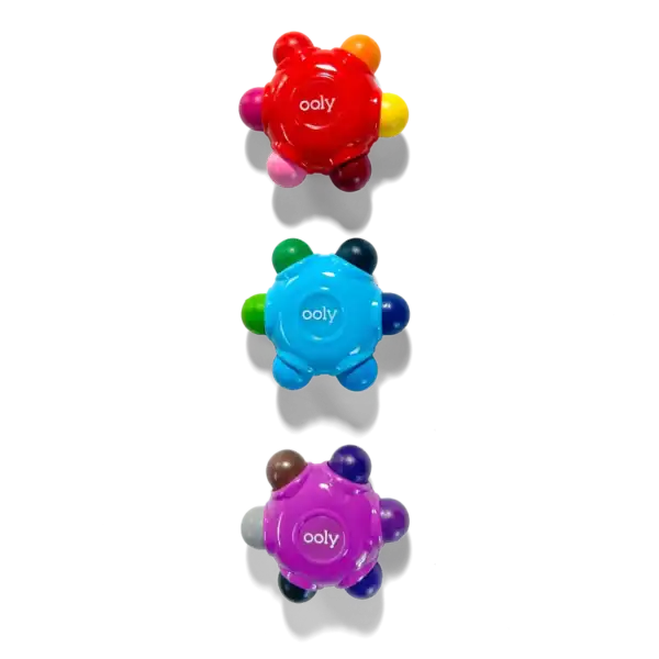 Colorful Ooly writing crayons in three shades.