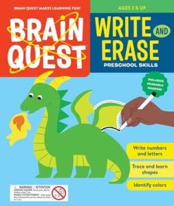 Brain Quest preschool skills book cover with dragon.