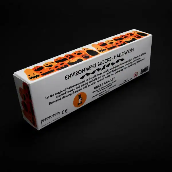Halloween-themed stackable environment blocks box