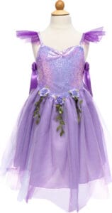 Purple fairy dress with floral details