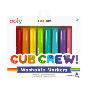 Cub Crew washable markers, vibrant colors, non-toxic.