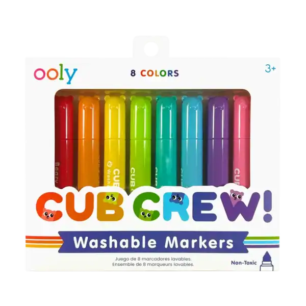 Cub Crew washable markers, vibrant colors, non-toxic.