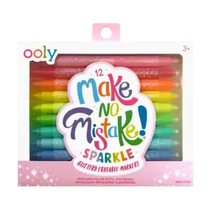 Colorful erasable glitter markers set, 12 count