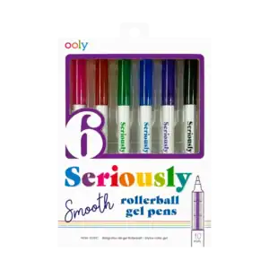 Pack of six colorful rollerball gel pens