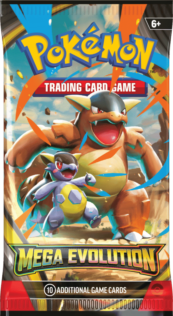 Pokémon Mega Evolution trading card pack artwork.