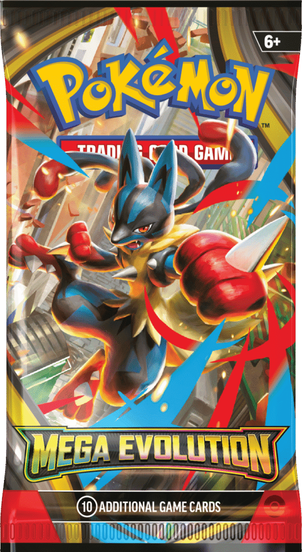 Pokemon Mega Evolution card pack with Lucario.
