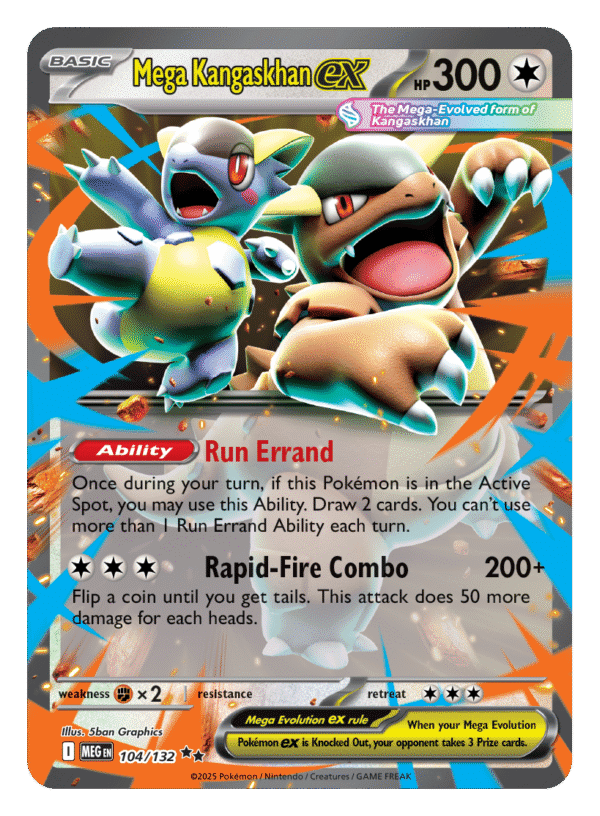 Mega Kangaskhan EX Pokémon card illustration.