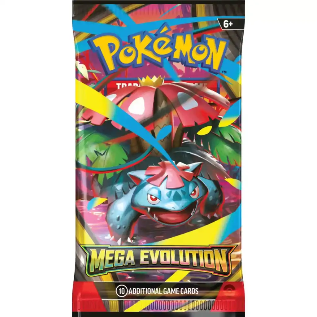 Pokémon Mega Evolution card pack with Venusaur art.