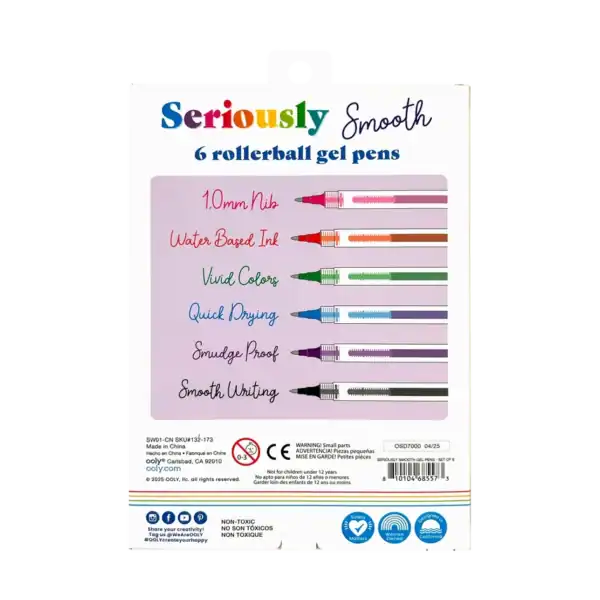 Colorful rollerball gel pens with smooth writing.