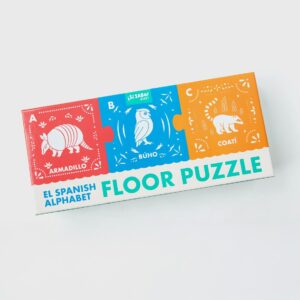 Spanish alphabet floor puzzle with animals.