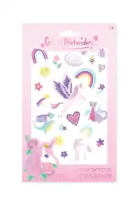 Colorful unicorn and dragon tattoos for kids