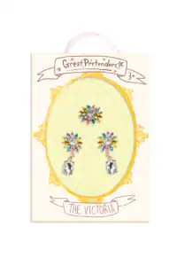 Colorful jewelry set with earrings and brooch