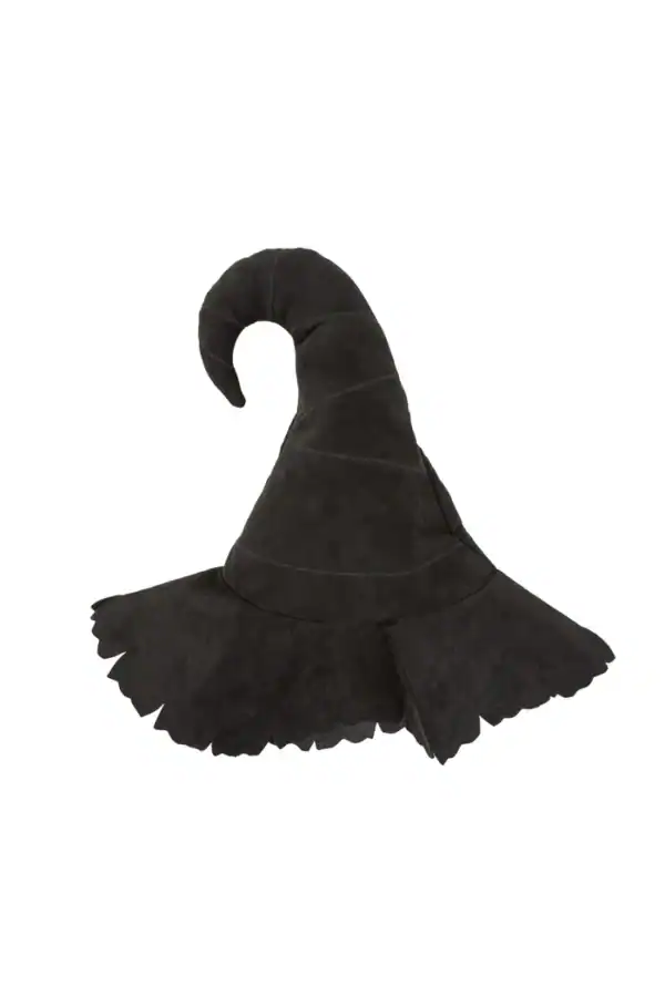 Black witch hat with pointed tip