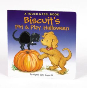 Biscuit Halloween book with dog, cat, and pumpkin.
