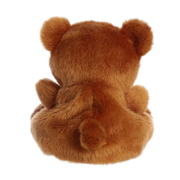 Back view of brown teddy bear plush toy.