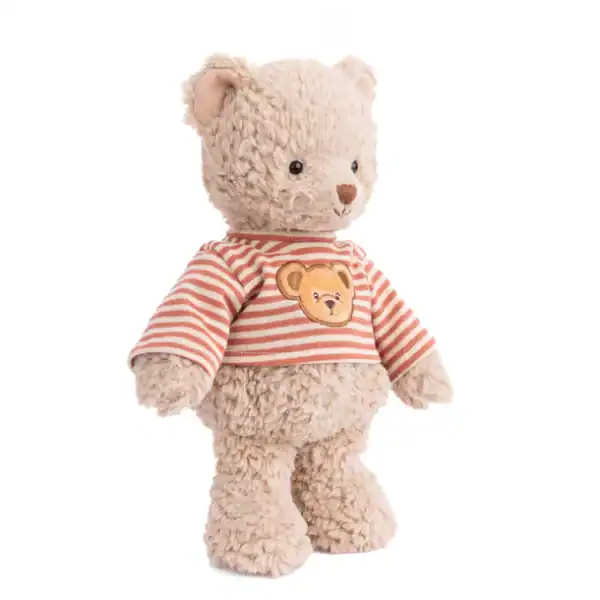Stuffed teddy bear with striped sweater